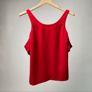 Elizabeth and James Red Cold Shoulder Dressy Top Size 6